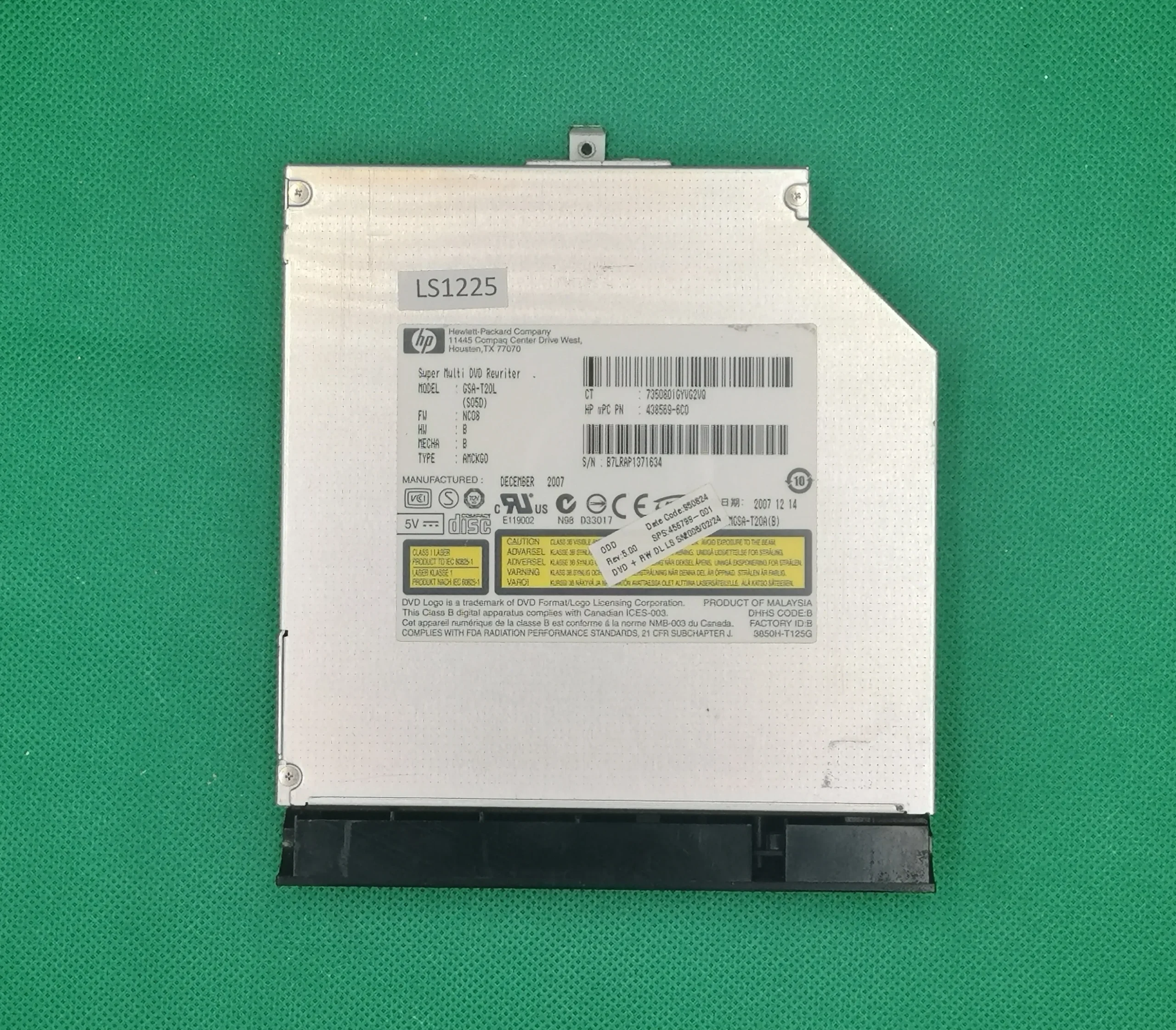 HP Compaq 6820s DVD-RW unitate optica GSA-T20L SWAP - imagine 2
