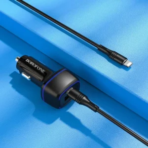 Incarcator auto Borofone BZ14A Mercury PD 20W + QC 3.0 set cu cablu Type-C Negru