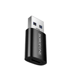 Adaptor Borofone Negru BV26B USB-A tata la USB-C mama