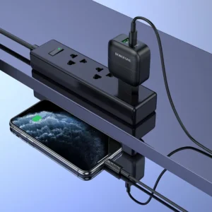 Incarcator Borofone BA46A Premium PD 18W + QC 3.0 set cu cablu USB-C la Lightning Negru