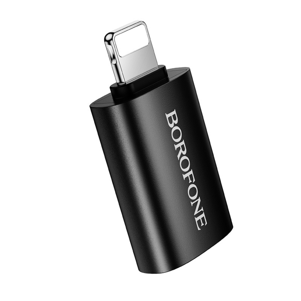 Adaptor Borofone Negru BV26 Lightning tata la USB-A mama - imagine 3