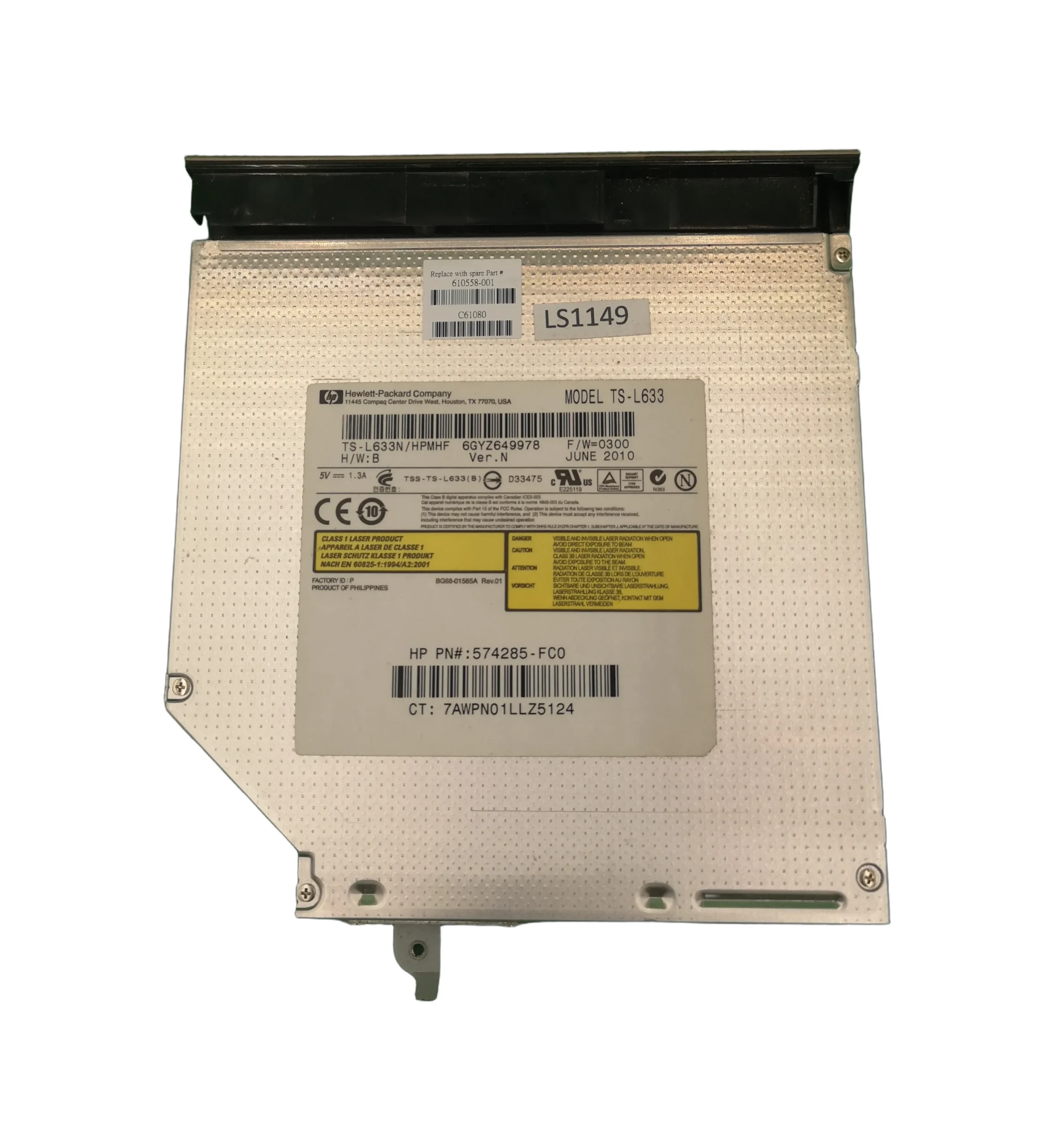 HP G62-b85SS DVD-RW unitate optica 610558-001 SWAP