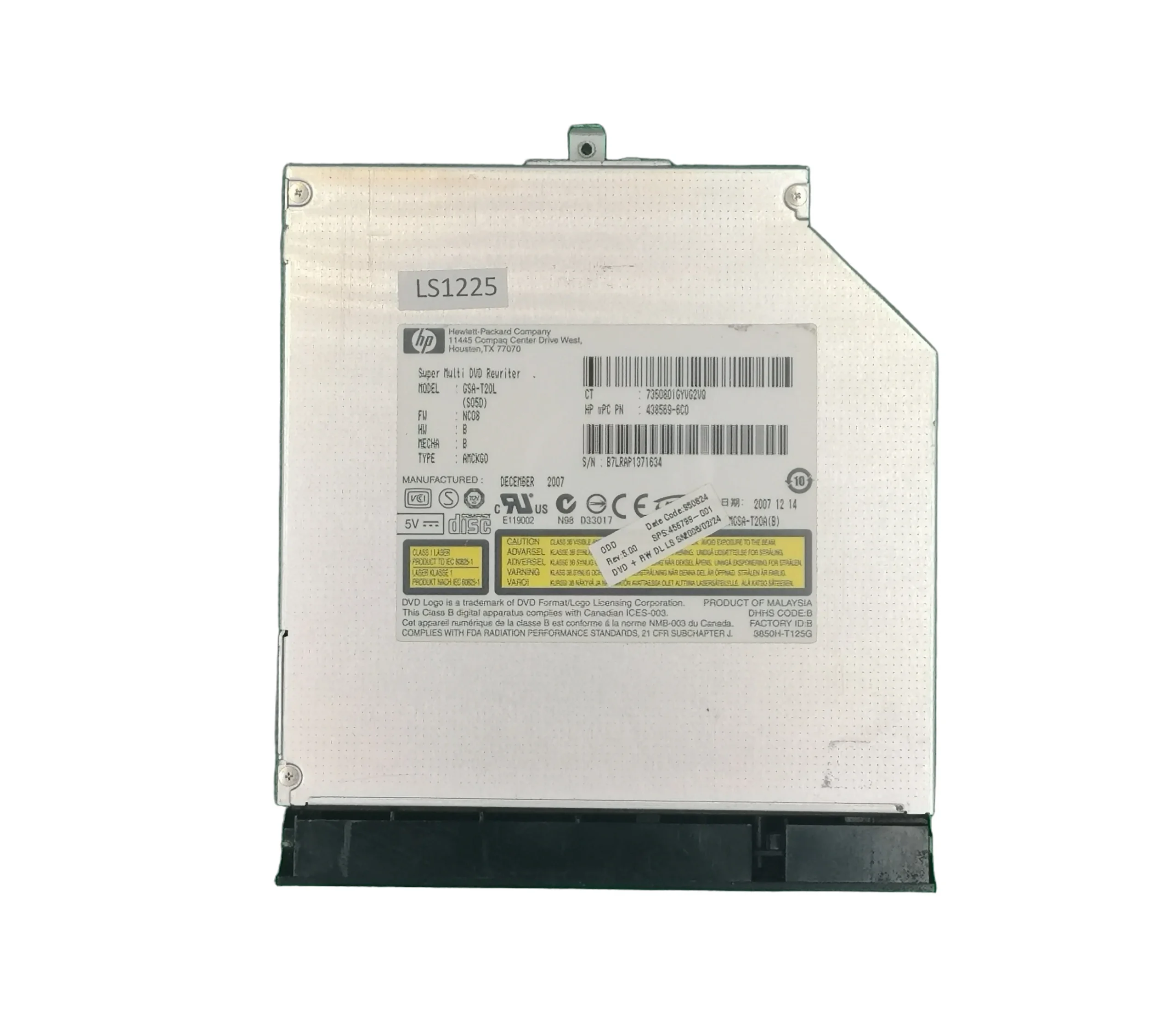 HP Compaq 6820s DVD-RW unitate optica GSA-T20L SWAP