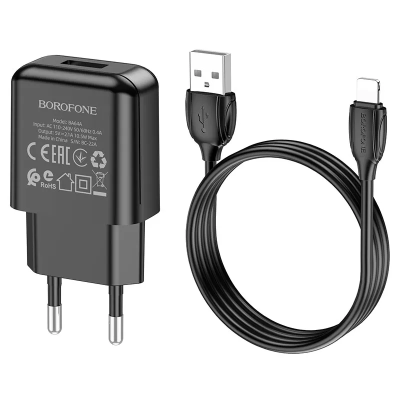 Incarcator Borofone 2.1 Ah set cu cablu Type-C - imagine 3