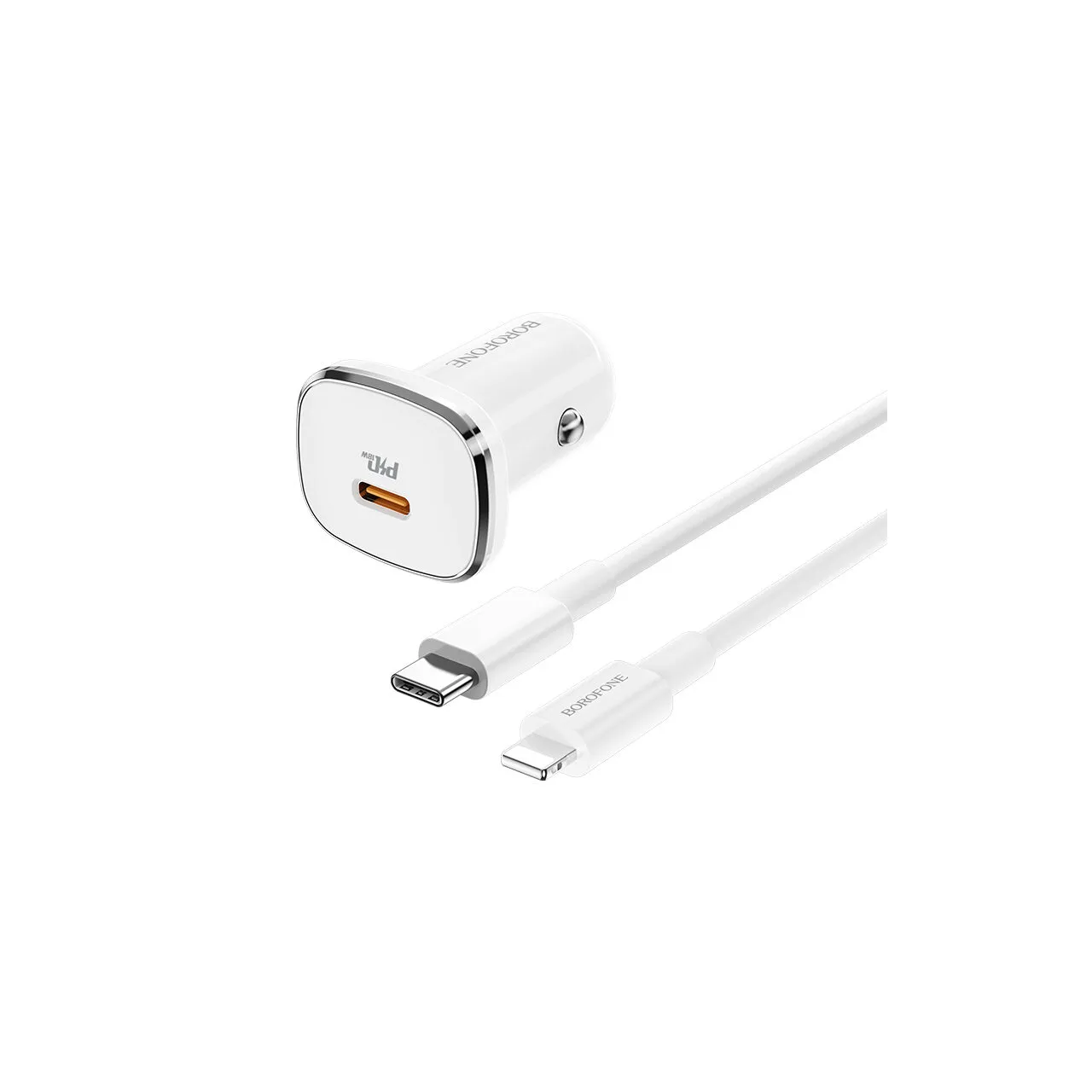 Incarcator Borofone PD 3.0 18W set cu cablu Lightning Alb