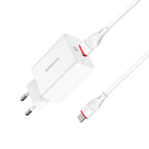 Incarcator Borofone 18W QC 3.0 set cu cablu Micro Alb