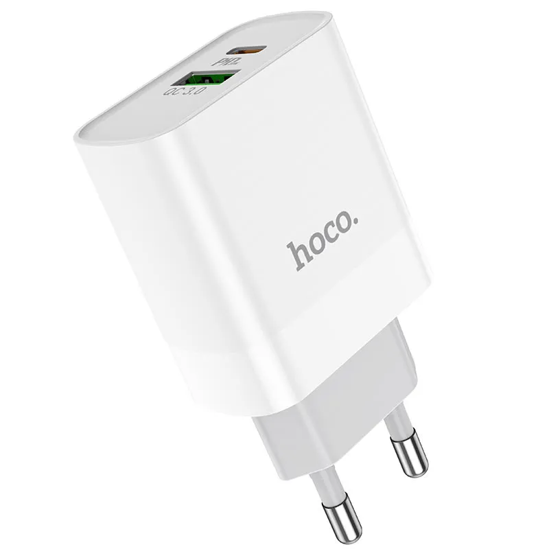 Incarcator Hoco QC 3.0 PD 20W 2USB Alb C80A (fara cablu)