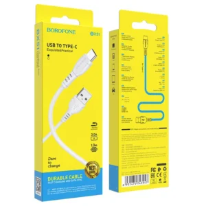 Cablu Borofone 1M Alb BX51 USB-A la Type-C