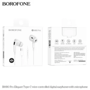 Casti Borofone 1M Alb BM80 Pro (Mufa Type-C)