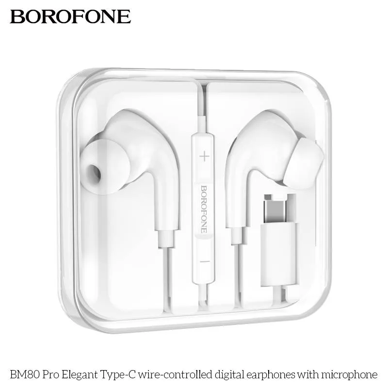 Casti Borofone 1M Alb BM80 Pro (Mufa Type-C) - imagine 2