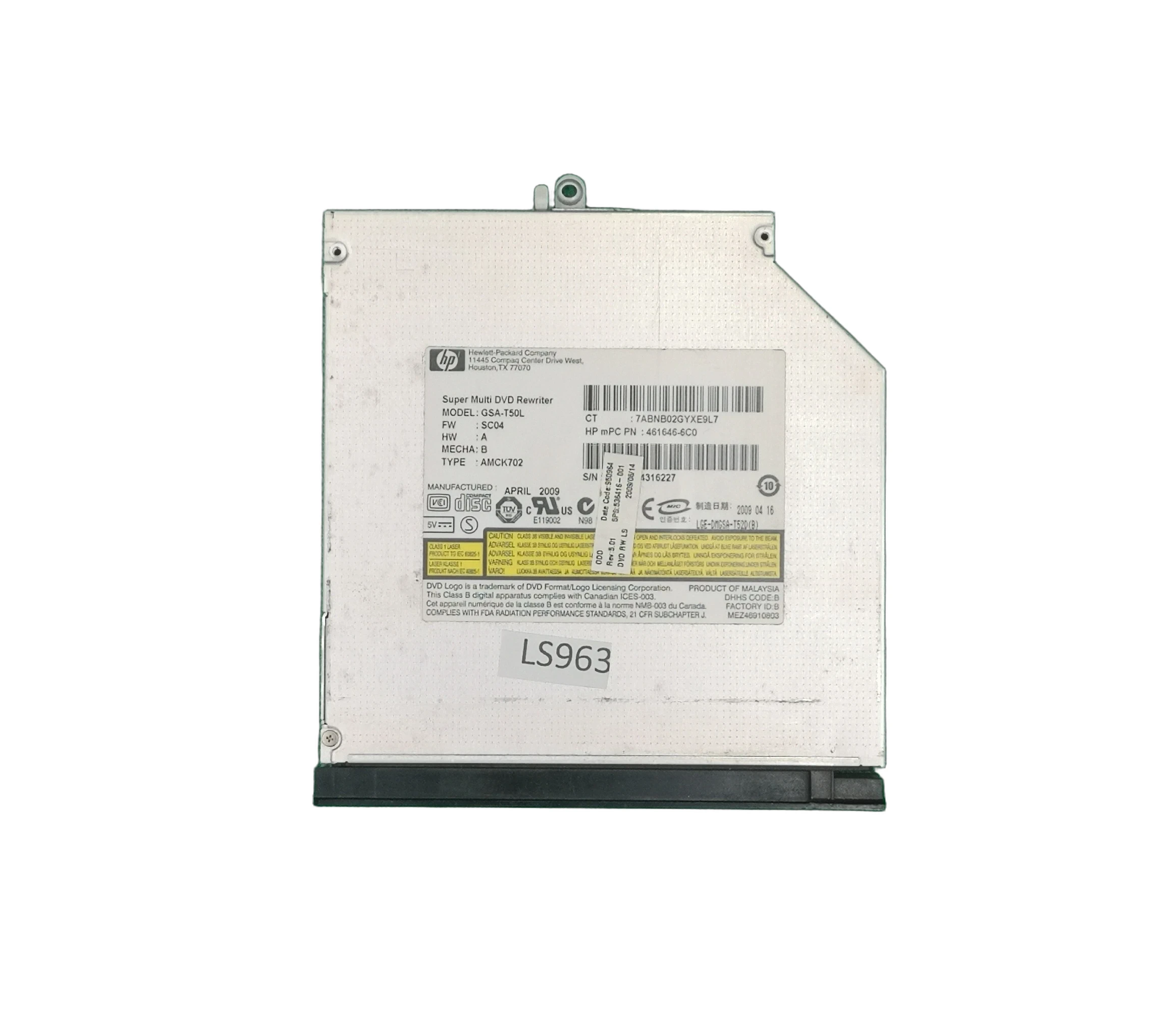 HP ProBook 4510s DVD-RW unitate optica GSA-T50L SWAP