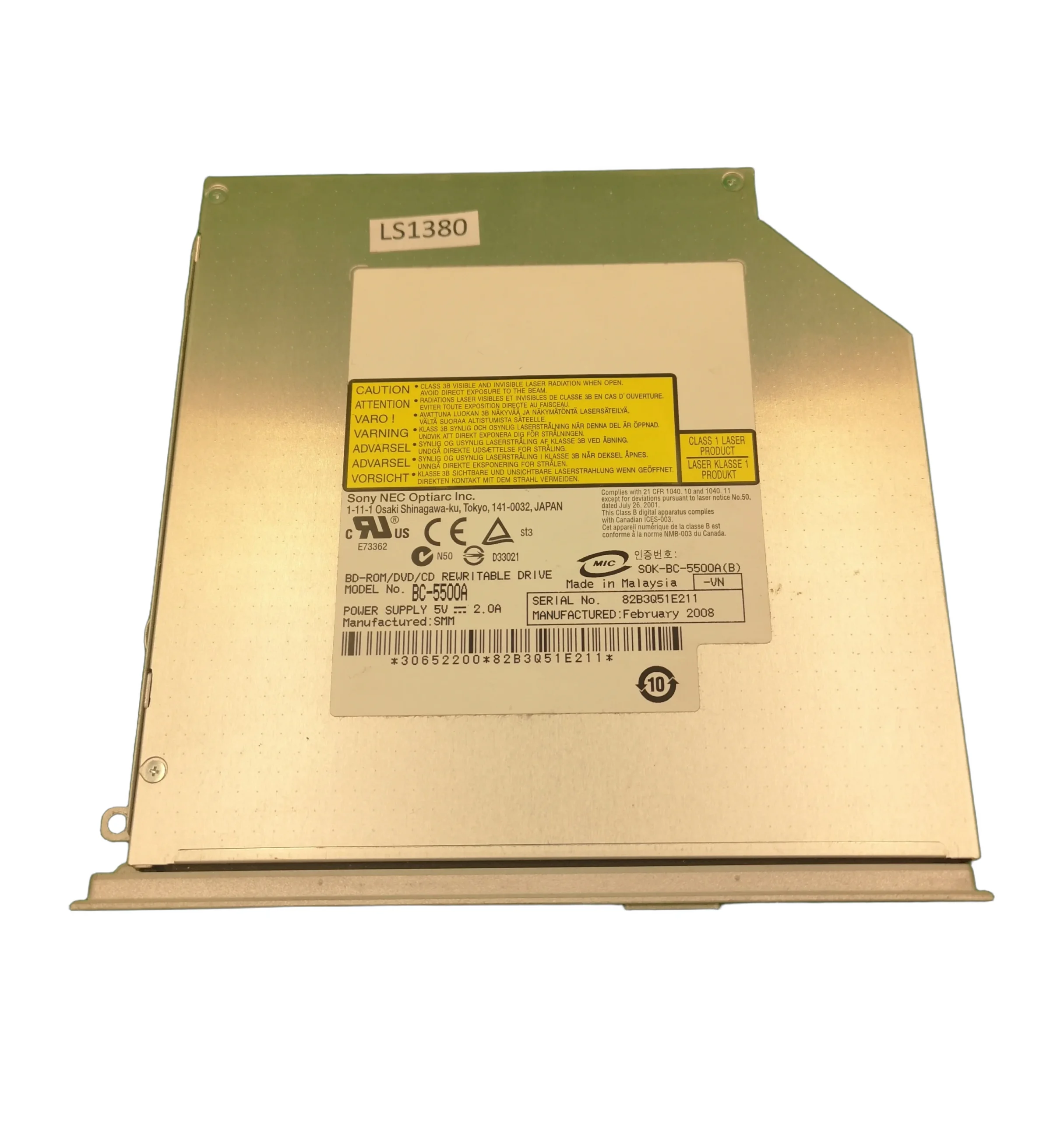 Sony Vaio PCG-3A1M DVD-RW unitate optica BC-5500A SWAP